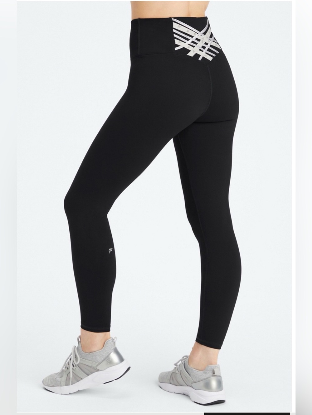 Fabletics PowerHold Boost 7/8 High-Rise Reflective Leggings Black/Silver XS